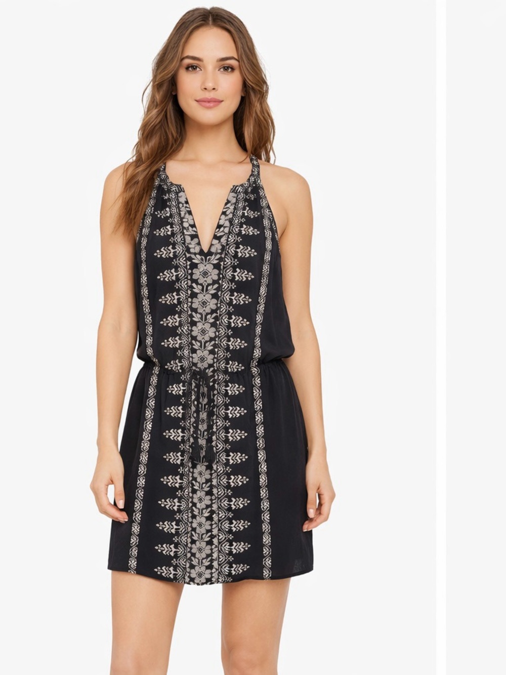 🌺 Joie Odanda Silk Embroidered Halter Mini Dress | XS | Boho